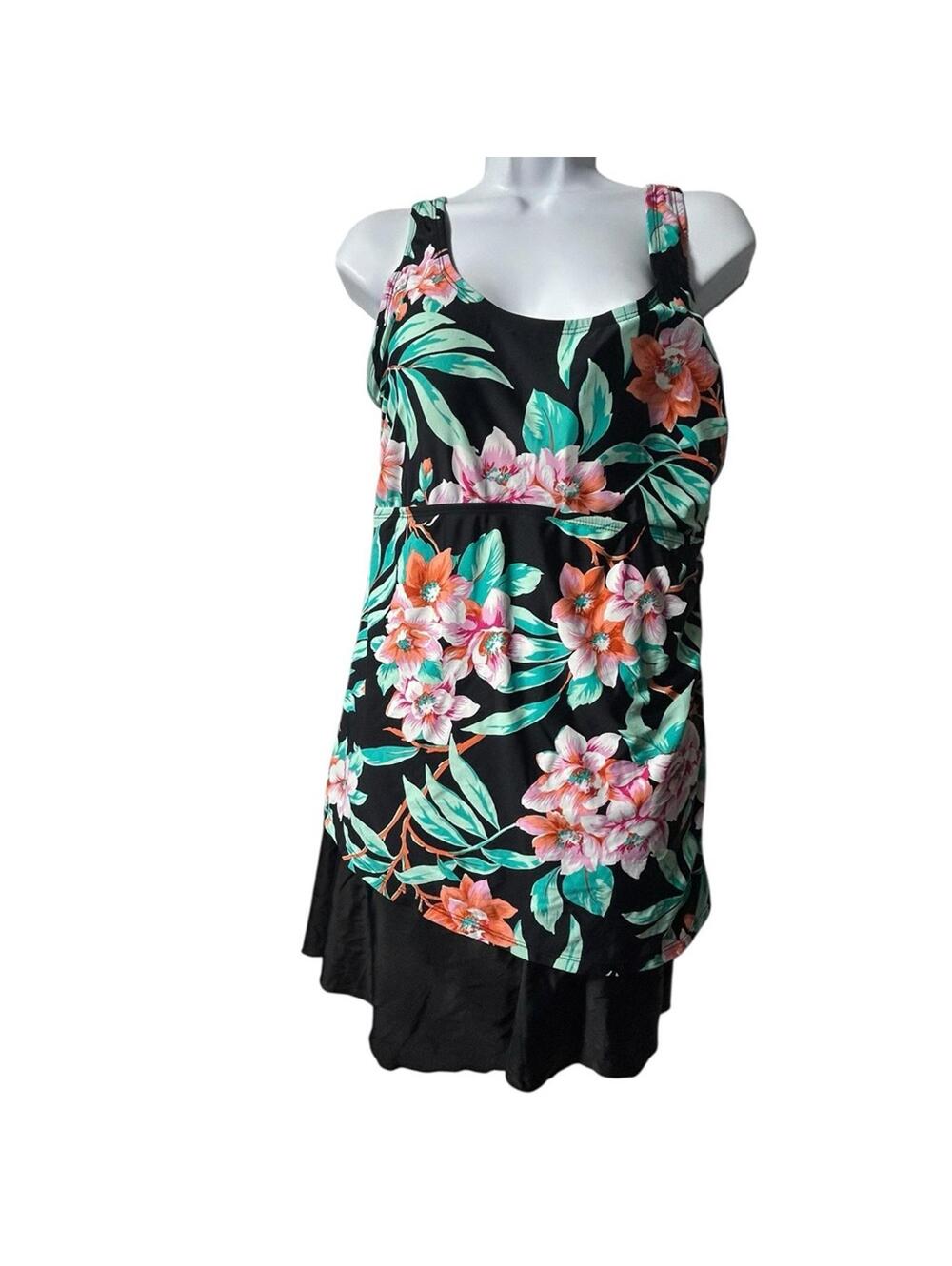 SHORE SHAPES plus size 16 modest skirted swimsuit NWT